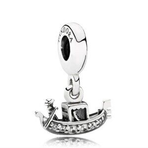 Pandora Sterling Silver Gondola Dangle Travel Bead with Clear Zirconia -791143cz
